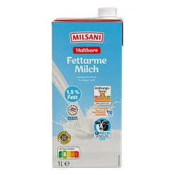 MILSANI Haltbare fettarme Milch* Milch & Milchgetränke Bei Aldi Nord.