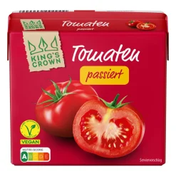 KING'S CROWN Passierte Tomaten* Gemüsekonserven Bei Aldi Nord.|Vegane Fertigprodukte & Vorräte Bei Aldi Nord.