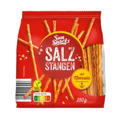 SUN SNACKS Salzstangen* Chips & Salzgebäck Bei Aldi Nord.|Vegane Süßigkeiten & Snacks Bei Aldi Nord.