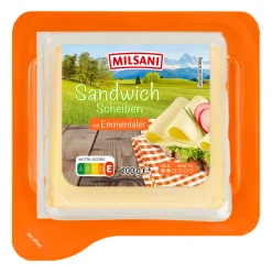 MILSANI Sandwich-Scheiben* Scheibenkäse & Geriebener Käse Bei Aldi Nord.