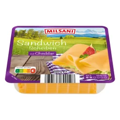 MILSANI Sandwich-Scheiben* Scheibenkäse & Geriebener Käse Bei Aldi Nord.
