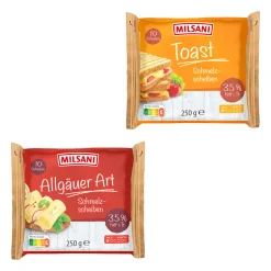 MILSANI Schmelzkäsescheiben* Scheibenkäse & Geriebener Käse Bei Aldi Nord.
