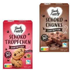 BACK FAMILY Schokotröpfchen / -chunks* Backzutaten, Backmischungen & Dekor Bei Aldi Nord.