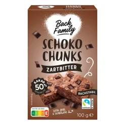 BACK FAMILY Schokotröpfchen / -chunks* Backzutaten, Backmischungen & Dekor Bei Aldi Nord.