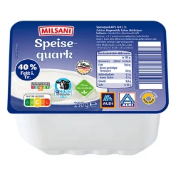 MILSANI Speisequark* Joghurt, Quark & Milchdesserts Bei Aldi Nord.