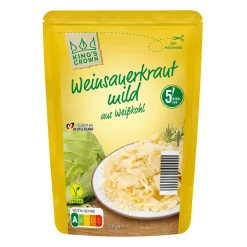 KING'S CROWN Weinsauerkraut* Gemüsekonserven Bei Aldi Nord.|Vegane Fertigprodukte & Vorräte Bei Aldi Nord.